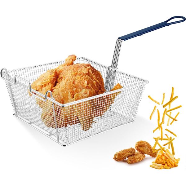 튀김기 바스켓 셰프 멀티채반 튀김건지개 돈까스 위셰프 상업용 딥 프라이어 바구니 8.8Lbs 대용량 13x12x5 식당 주방용 방지 손잡이 듀티... 