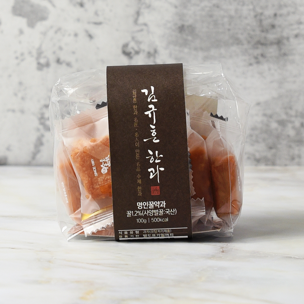 명인 김규흔 꿀약과 10개입 (꿀, 계피, 단호박) 낱개포장 100g - 메인 이미지