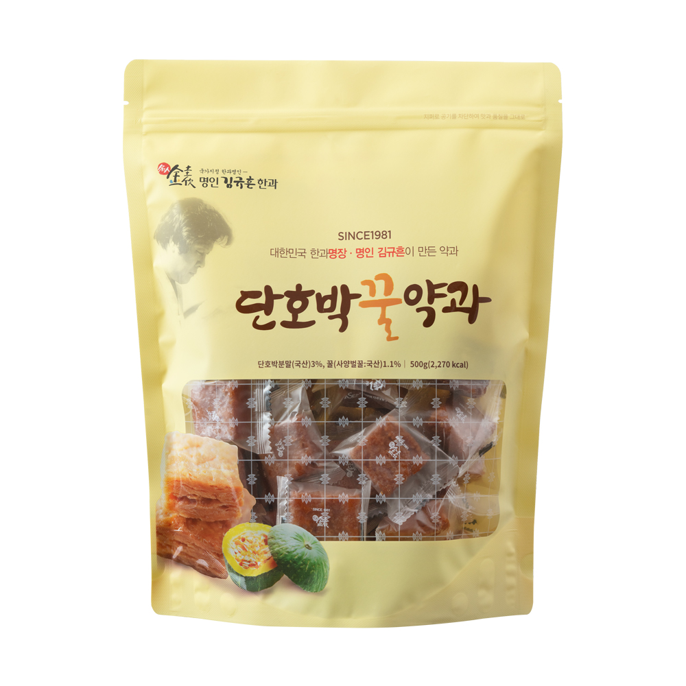 명인 김규흔 꿀약과 50개입 (꿀, 단호박) 낱개포장 500g - 상세 이미지 2