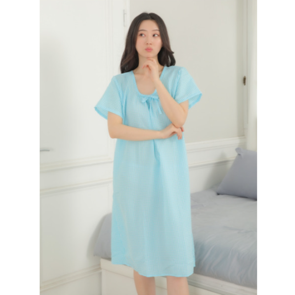 성인실내복 집에서입는 원피스 냉장고 지지미 여성 여름 잠옷 - 상세 이미지 5