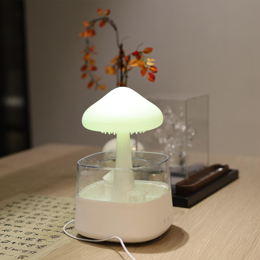 아오라 빗소리 가습기 비구름 무드등 물멍 버섯 취침등 수면등 사무실 미니 저소음