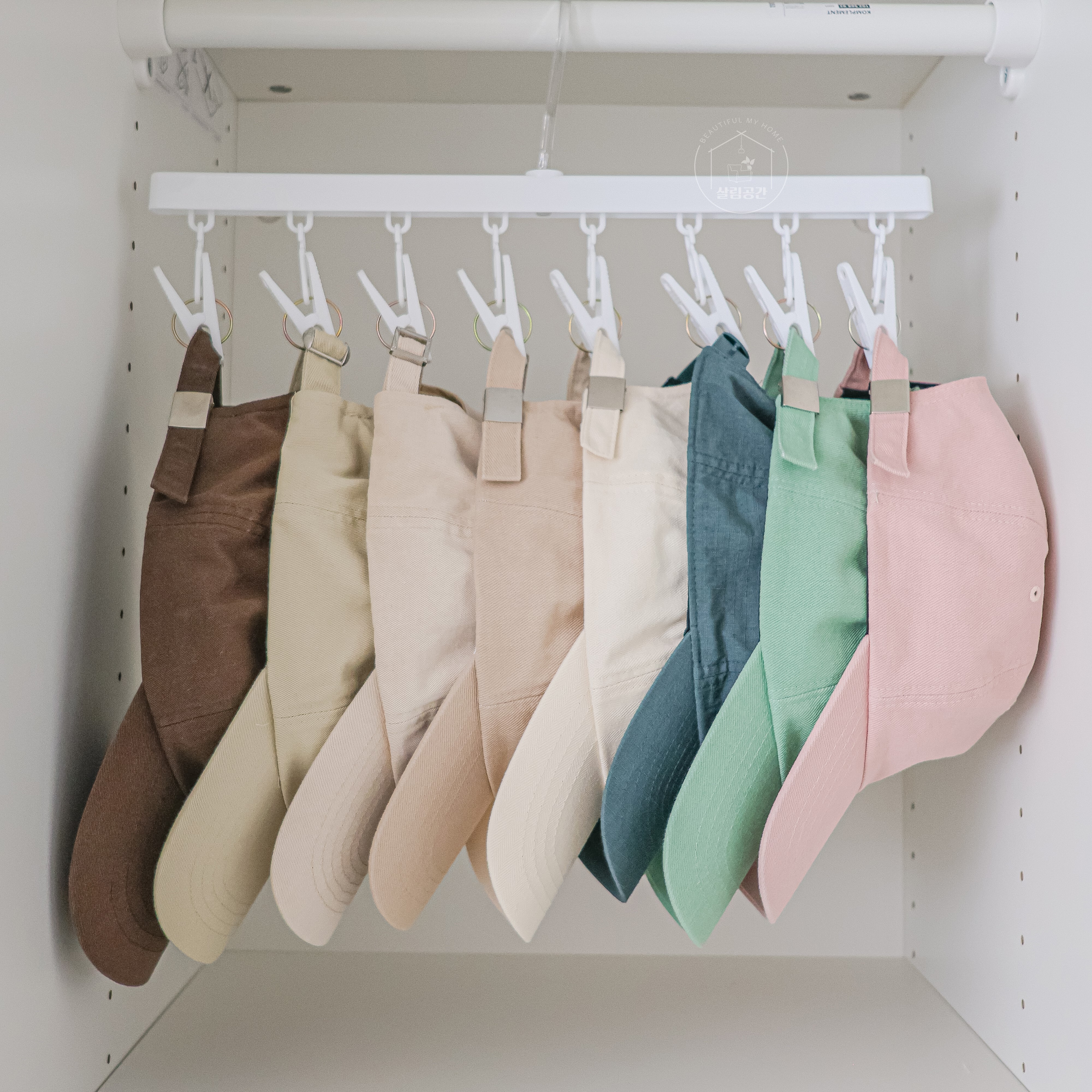 모자 집게 걸이 8p 보관 거치대 빨래 제품 이미지