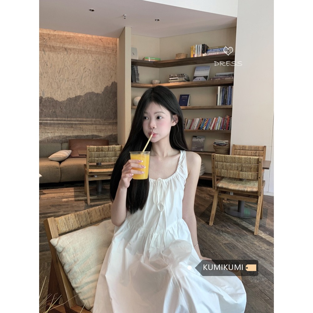 오마이걸 아린 원피스 화이트 인스타그램 레이스 민소매 의상 옷 패션 - 상세 이미지 2