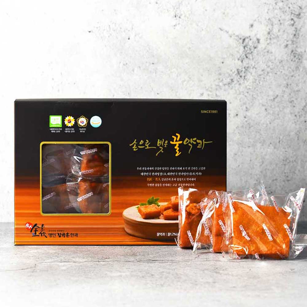 명인 김규흔 손으로 빚은 꿀약과 8개입 선물용 낱개포장 320g - 상품 이미지