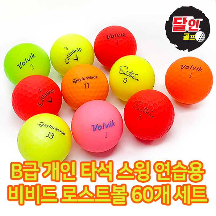 개인 타석 스윙 연습용 비비드 B급 60개 세트 : 달인골프
