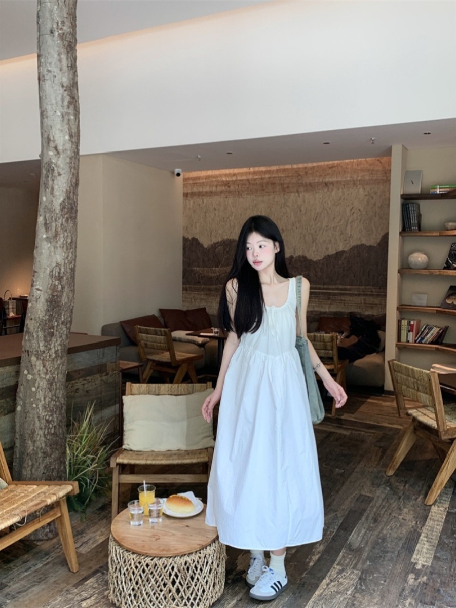 오마이걸 아린 원피스 화이트 인스타그램 레이스 민소매 의상 옷 패션 - 상세 이미지 3
