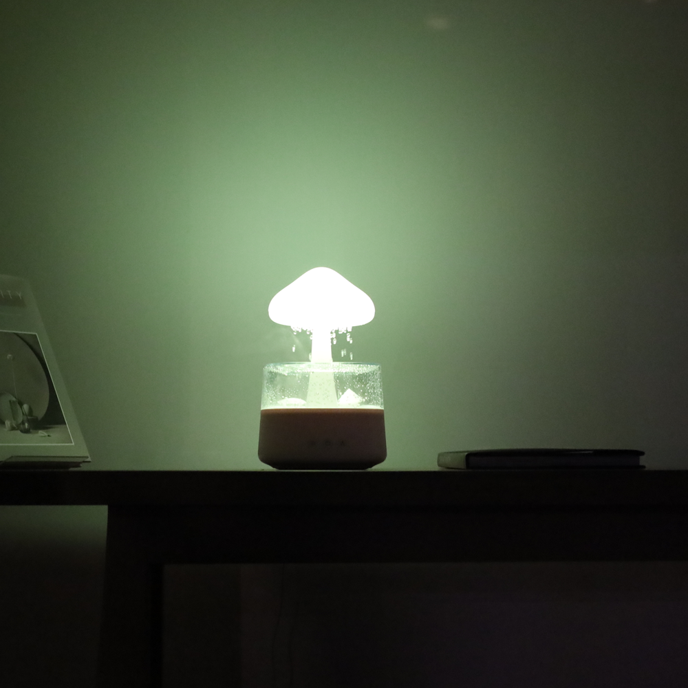아오라 빗소리 가습기 비구름 무드등 물멍 버섯 취침등 수면등 사무실 미니 저소음