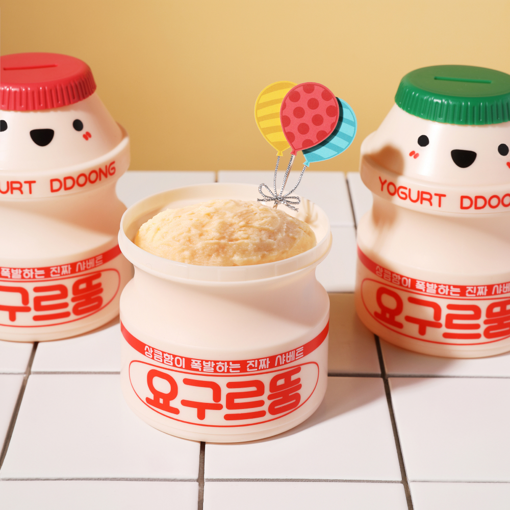 [푸딩팩토리] [박스] 뚱요구르트 샤베트 350ml x 10개 호프주점카페필수 디저트 업소용 요구르뚱 - 상품 이미지
