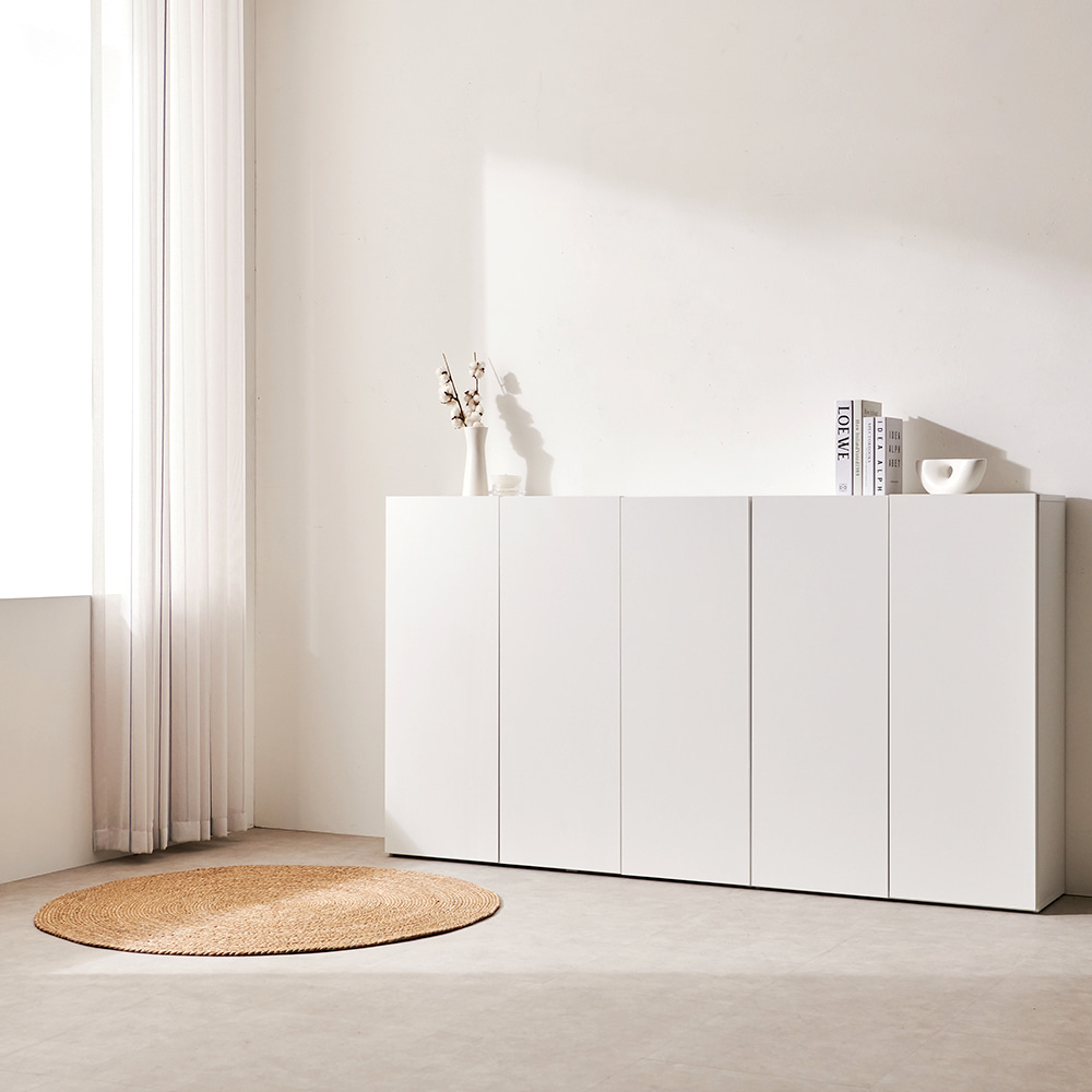 주방수납장 부엌 홈카페수납장 팬트리장 하부장 그릇장 슬림 2단 800 화이트