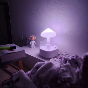 아오라 빗소리 가습기 비구름 무드등 물멍 버섯 취침등 수면등 사무실 미니... 개봉기 | 실사용 후기 - 상품 이미지 4