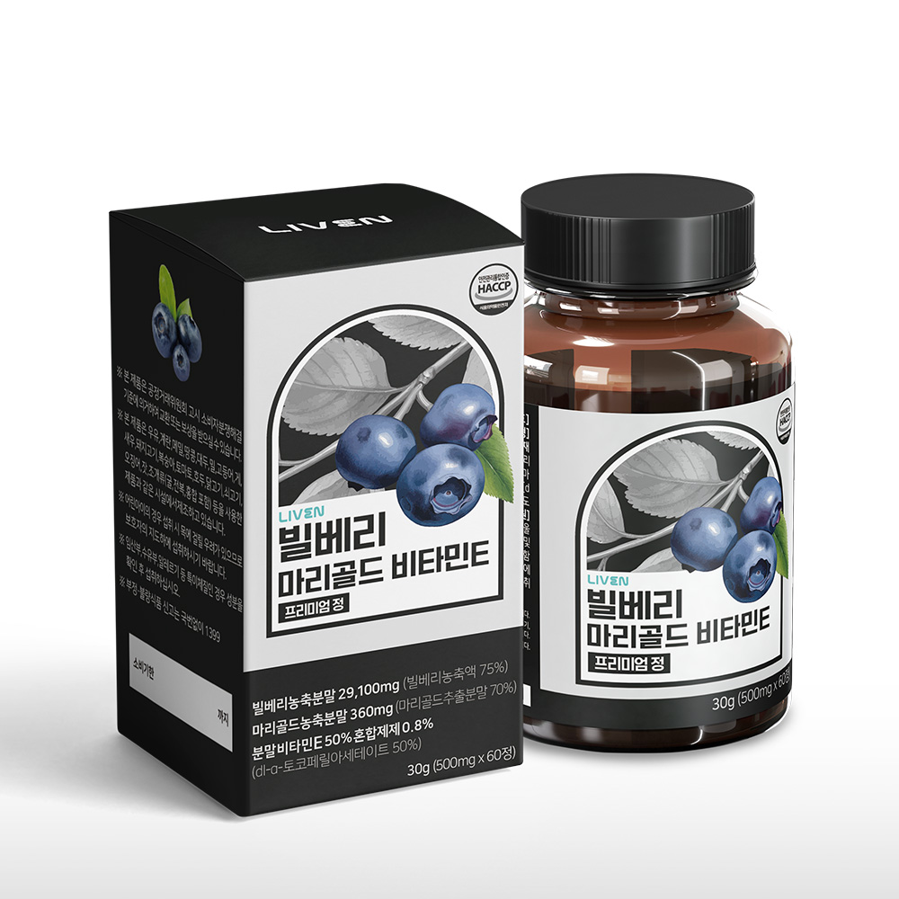 빌베리 마리골드 루테인 비타민E 프리미엄정 60캡슐, 1개