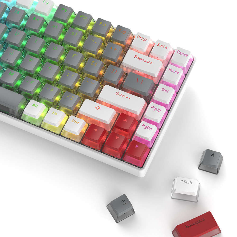 투명 푸딩 그레이레드 키캡 레드 포인트 키보드키캡 OEM 프로파일 165key
