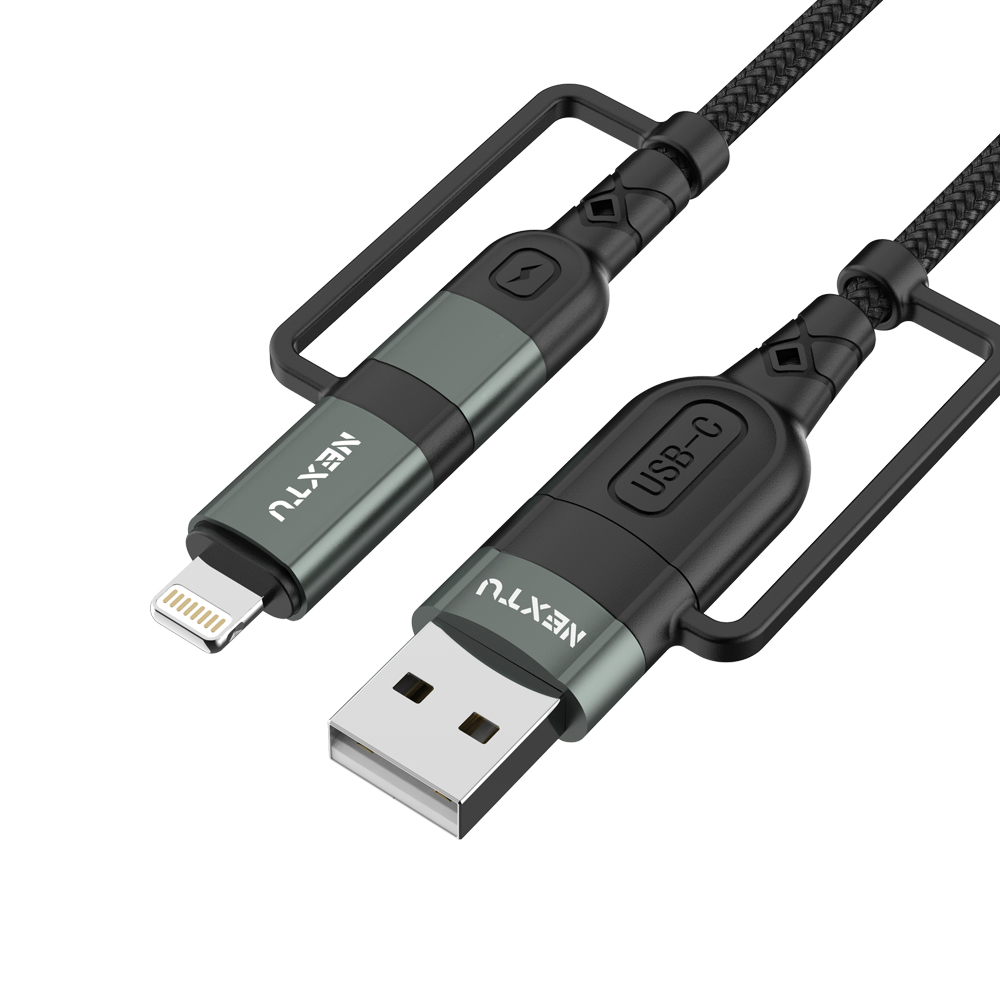 넥스트유 C타입 60W 4in1 멀티 케이블 1.2m 라이트닝 8핀 USB-A 초고속충전 PPS ACCL6124X - 상세 이미지 5