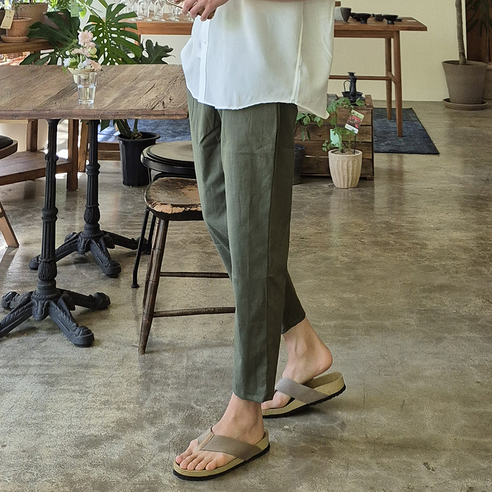 남자 여름 바지 린넨 팬츠 9부 남자 냉장고바지