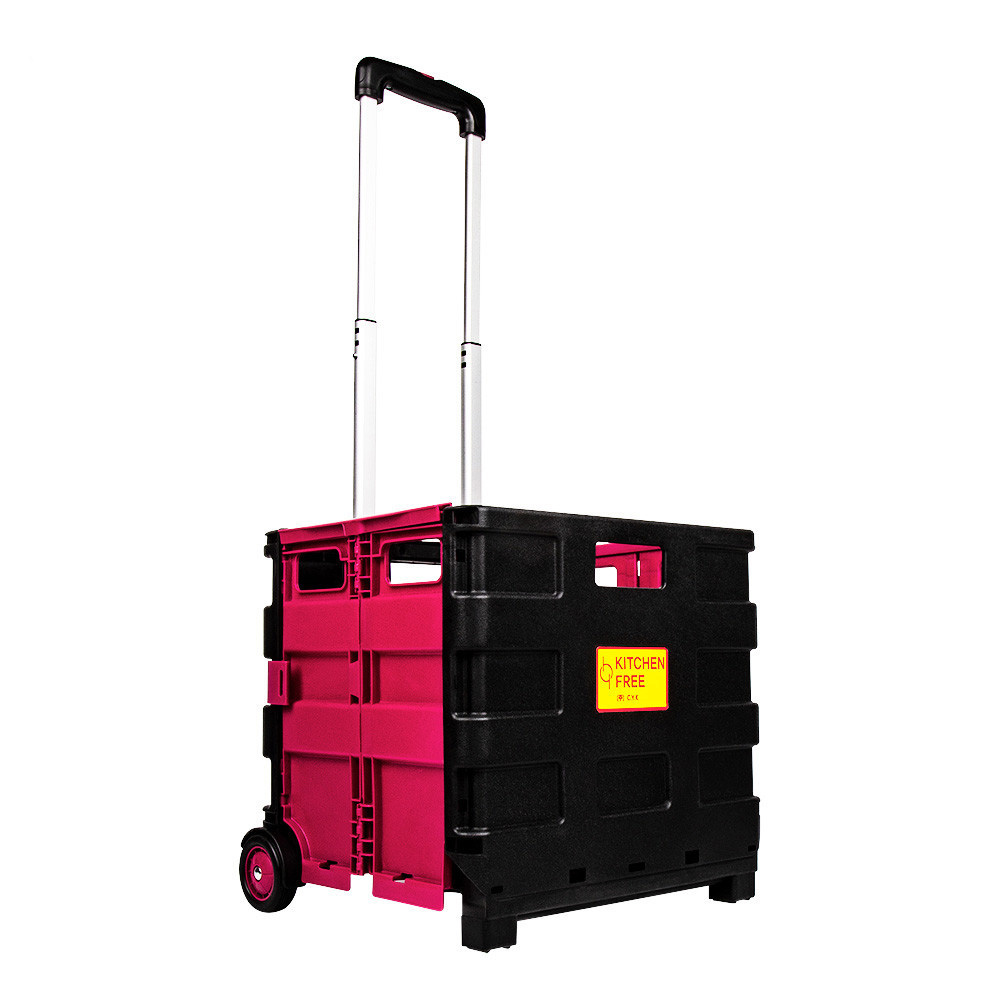 대용량 이동식 분리수거 카트 대형 분리수거함 중형 레드