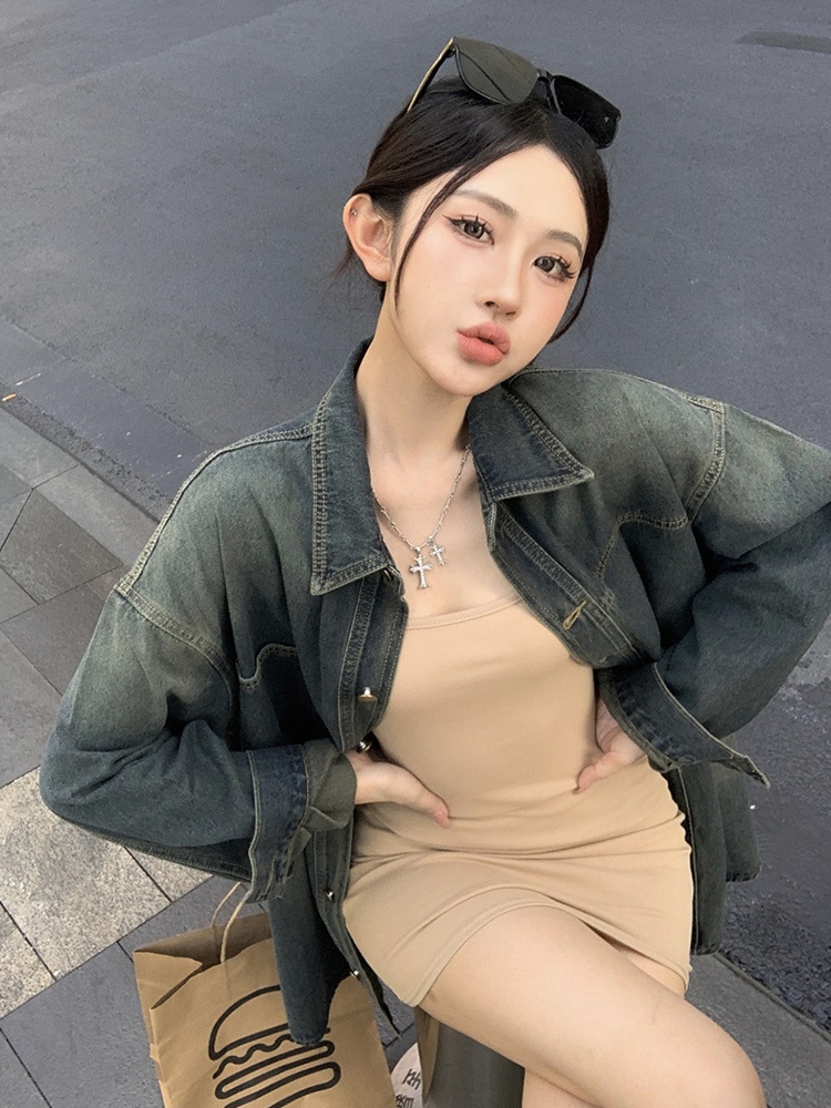 강민경 자켓 청 데님 인스타그램 간절기 빅 사이즈 의상 옷 패션 - 상세 이미지 4
