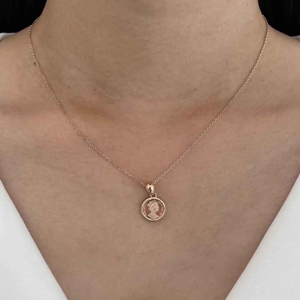 엘리자베스 베젤 코인 펜던트 11mm 데일리 메달 동전 14K 18K 여자 선물 - 상세 이미지 2