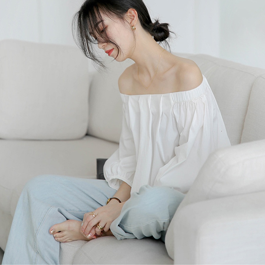 짠한형 53화 박세완 오프숄더 블라우스 퍼프 소매 어깨 트임 의상 옷 패션 - 메인 이미지