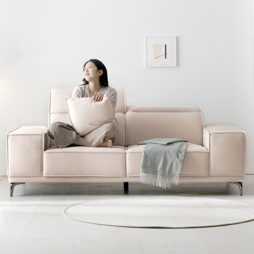 [구매 +N포인트][웰퍼니쳐] 제나 카페 라운지 아쿠아텍스 패브릭 소파 3인용 (+스툴 Event)