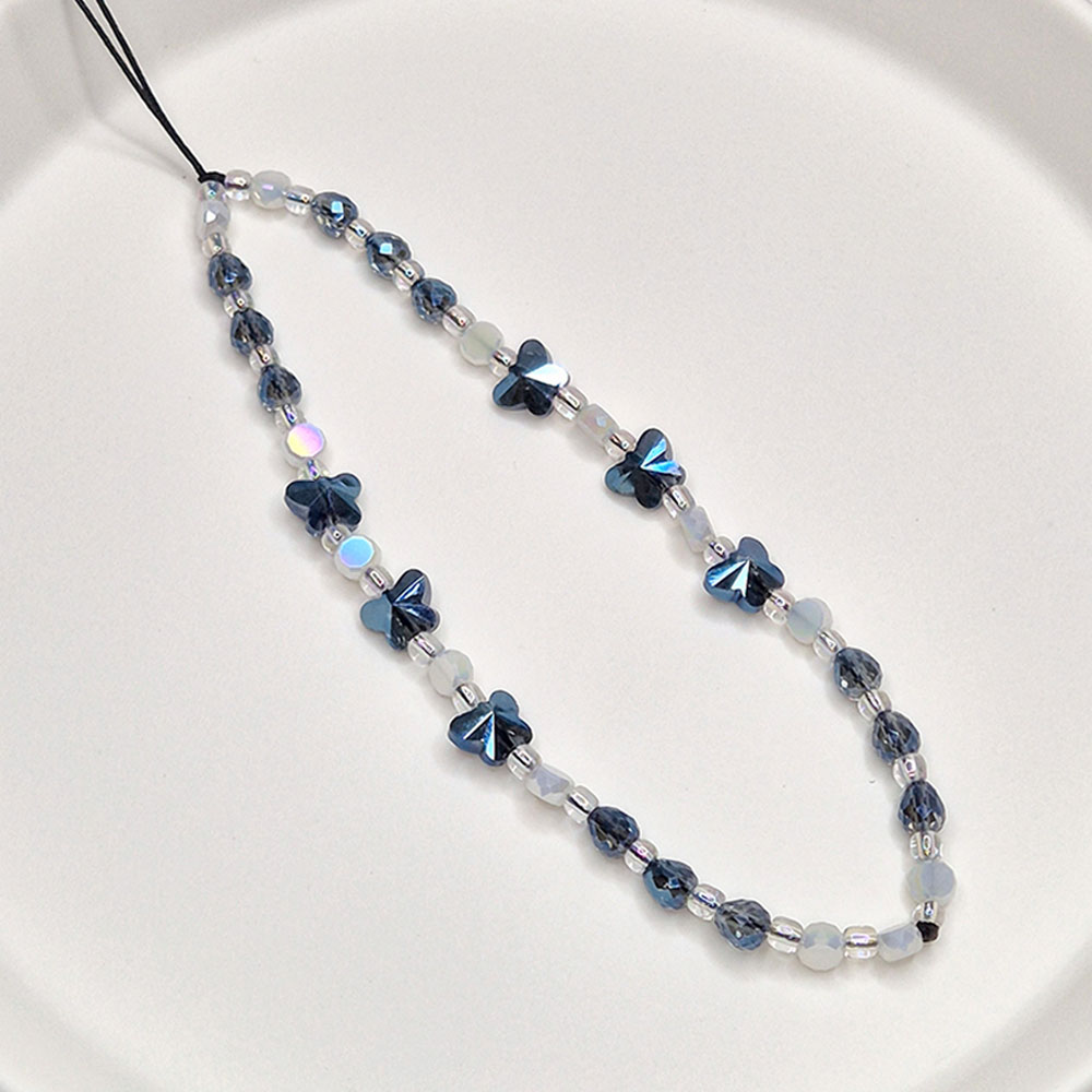 클래식블루 비즈스트랩 핸드폰줄 휴대폰스트랩 폰꾸미기 폰꾸 백꾸 다꾸 키링