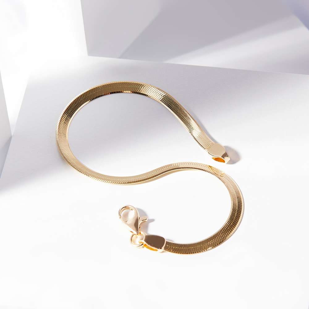 14K 18K 스네이크 뱀줄 3mm 4mm 5mm 체인 금 팔찌 - 상세 이미지 3