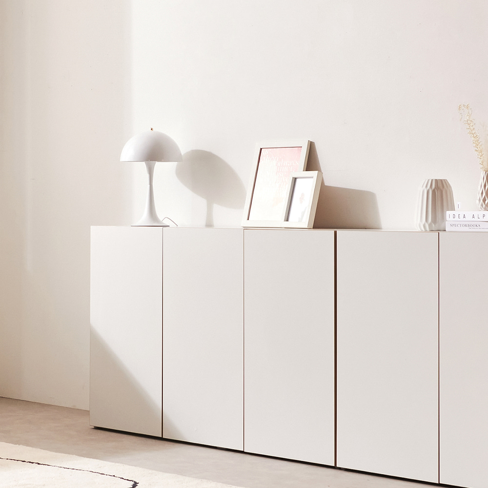 주방수납장 부엌 홈카페수납장 팬트리장 하부장 그릇장 슬림 2단 800 화이트