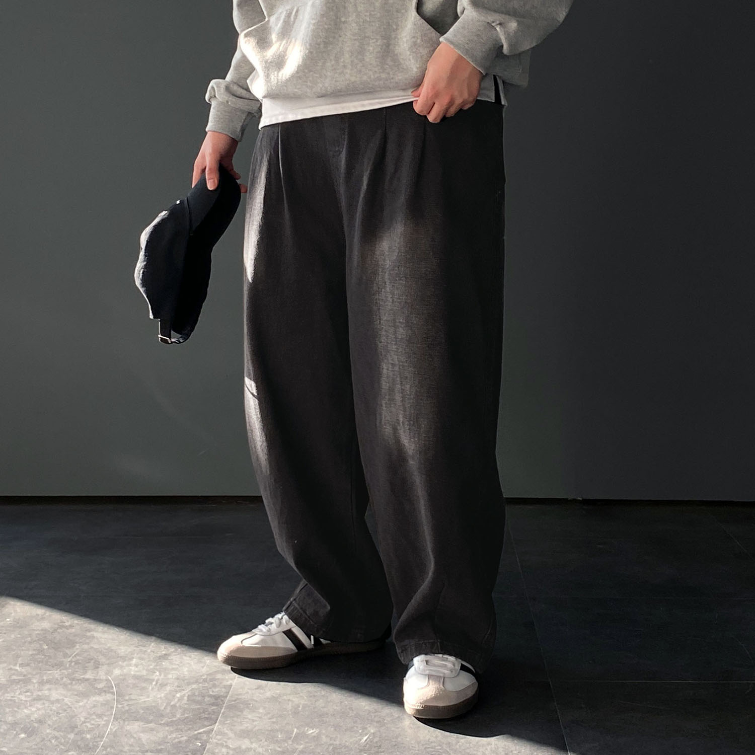 벌룬데님 남자와이드청바지 흑청바지 - 상세 이미지 3