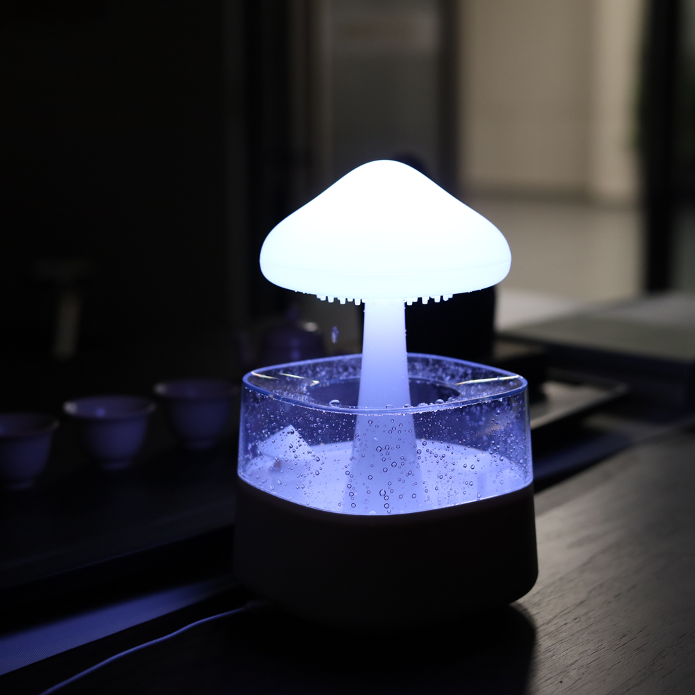 아오라 빗소리 가습기 비구름 무드등 물멍 버섯 취침등 수면등 사무실 미니 저소음