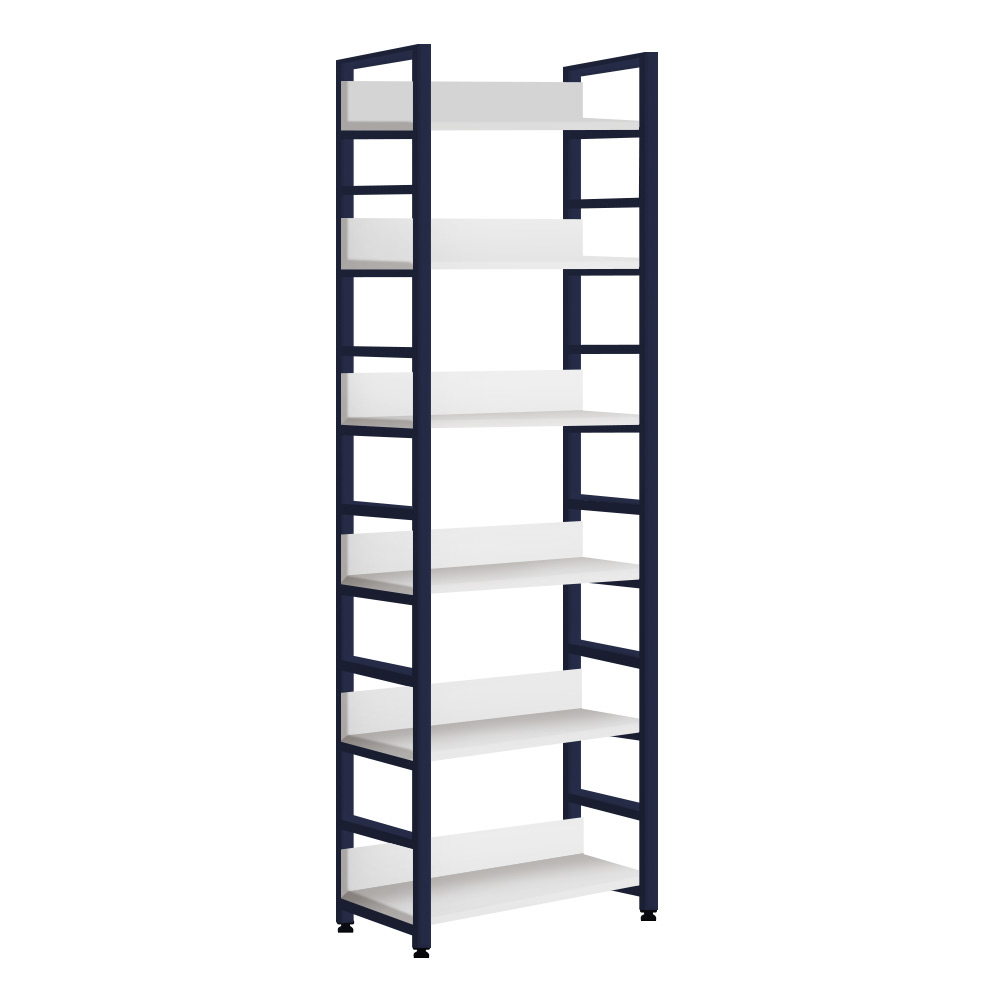 소형책장 가로슬림 lp수납함 아이방소파 레아 L자형 6단400 N 철제책장 화이트