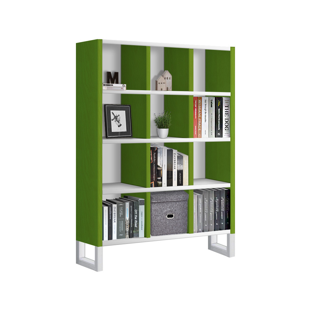 헤라 4단1200 낮은 다리 B 책장 그린화이트 - 상세 이미지 2
