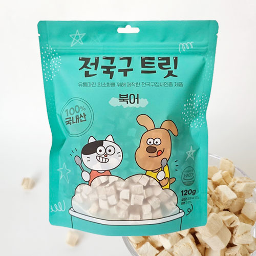 jgg 전국구트릿 강아지 고양이 국내산 동결건조 간식 닭가슴살+북어 2종콤보, 290g, 1개 - 상세 이미지 3
