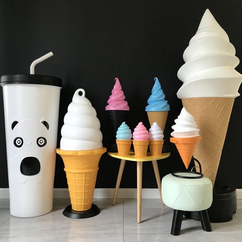 업소용 아이스크림 간판 모형 무인 가게 소품 광고 조명 인테리어 형광 발광 - 상세 이미지 3