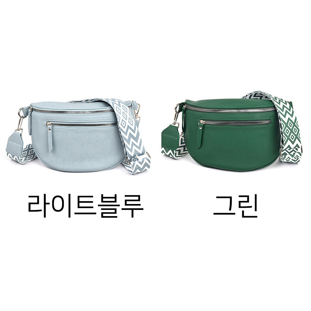 힙색스타일 미니 크로스백 여자 핸드폰 지갑 가방 패턴 와이드스트랩 캐주얼 작은가방 - 상세 이미지 3