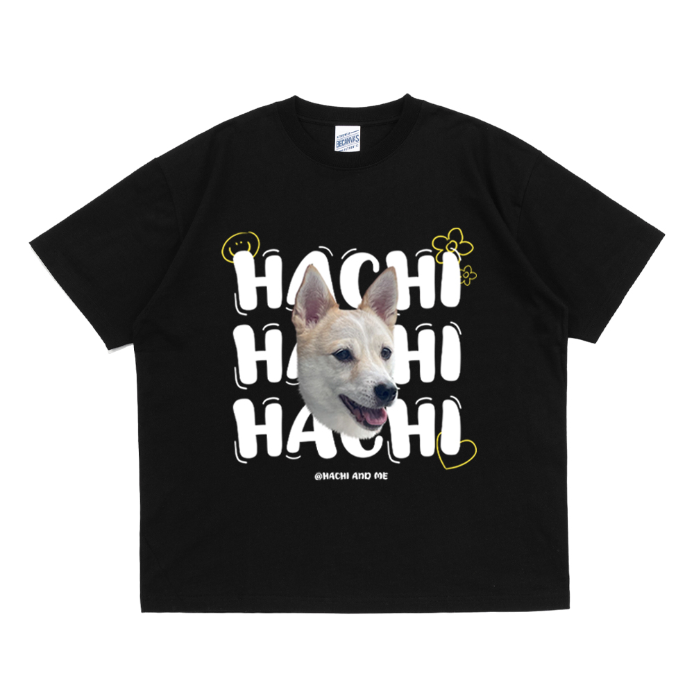 더오래 커스텀 티셔츠 강아지 고양이 주문제작 18수 루즈 오버핏 디자인 1번 - 상품 이미지