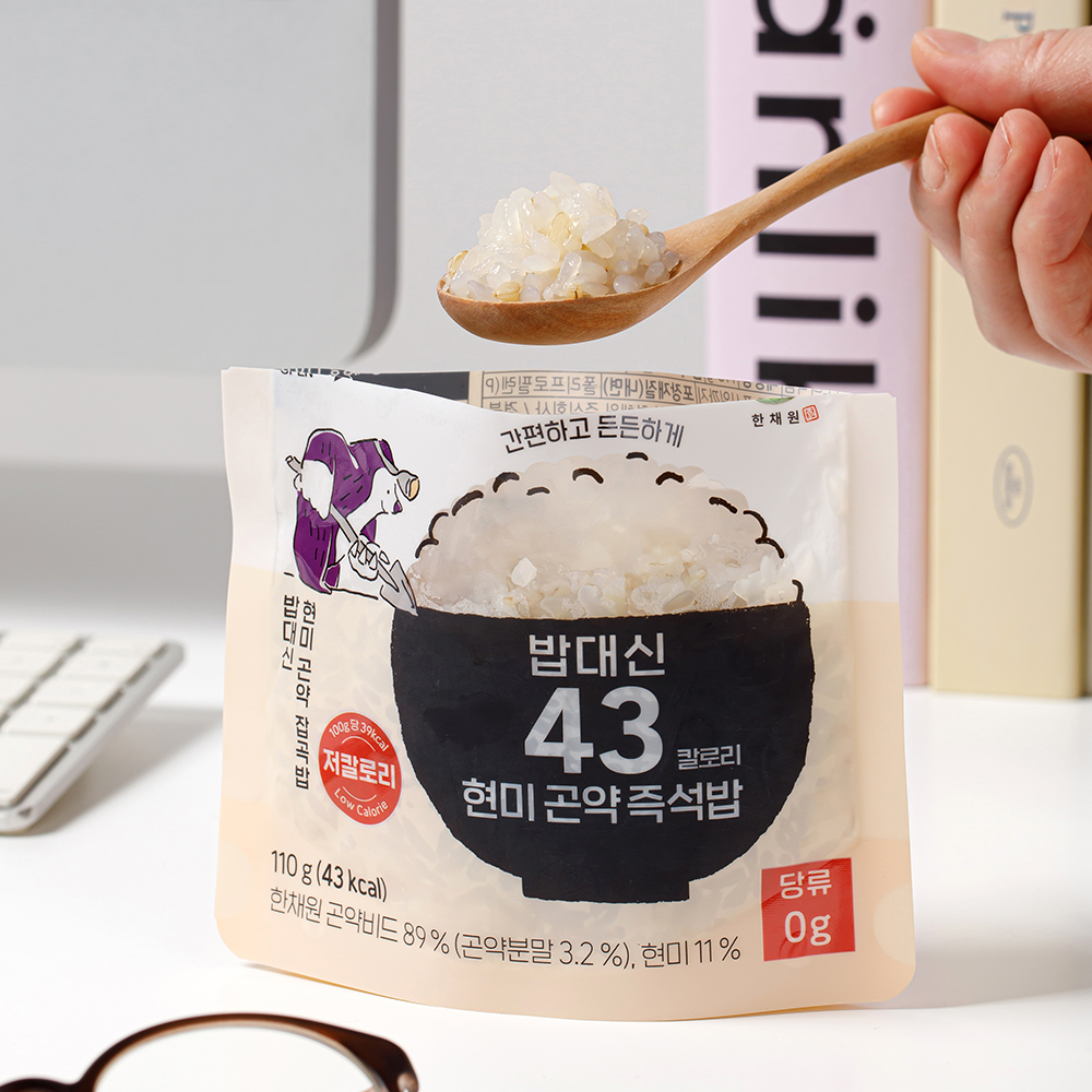 한채원 100g당 38kcal 밥대신 43칼로리 현미곤약밥 저당 파우치, 110g, 20개 - 상세 이미지 5