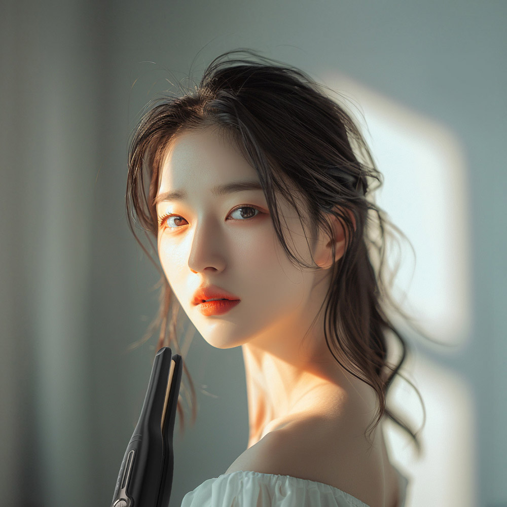 루모스 무선 미니 뿌리볼륨 고데기 앞머리 휴대용 C타입 충전 남자 매직기 OJELHS01B 블랙 이미지 2