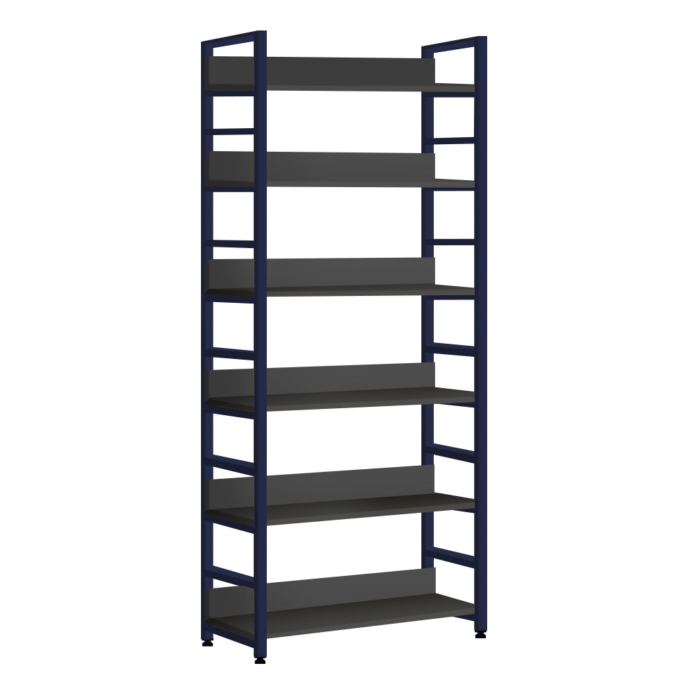 60cm6칸책장 침대옆 주문제작코너형 시스템레아 L자형 6단600 N 철제책장 그레이 - 상품 이미지