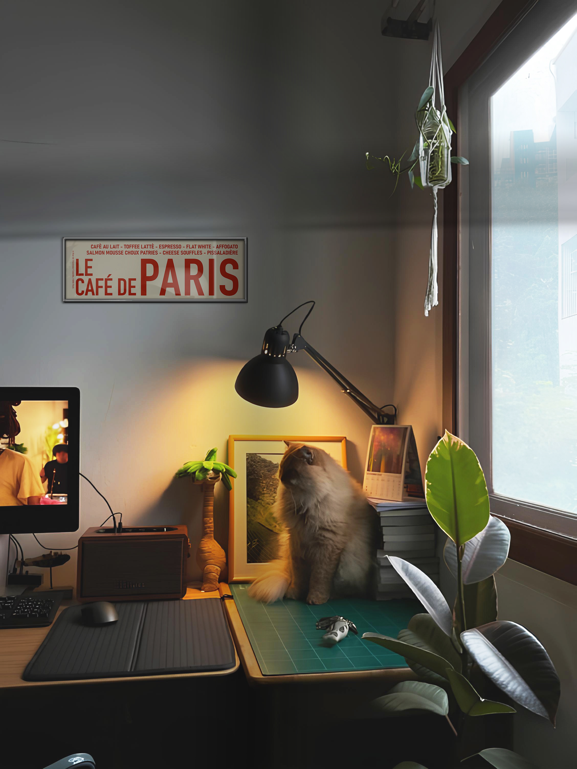 애시드로우 파리 카페 포스터 프렌치 타이포 홈카페 인테리어 액자 Paris RED - 상세 이미지 2