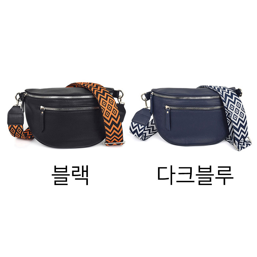 힙색스타일 미니 크로스백 여자 핸드폰 지갑 가방 패턴 와이드스트랩 캐주얼 작은가방 - 상세 이미지 2