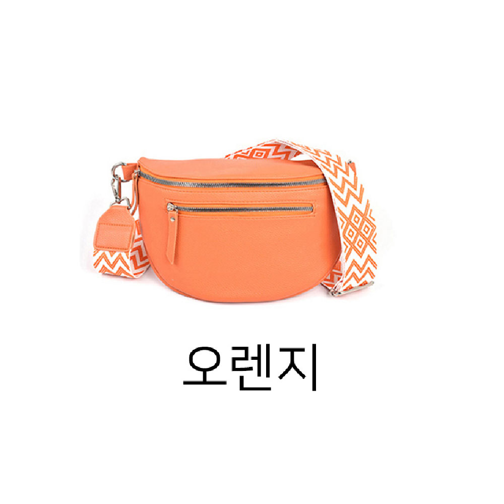 힙색스타일 미니 크로스백 여자 핸드폰 지갑 가방 패턴 와이드스트랩 캐주얼 작은가방 - 상세 이미지 4