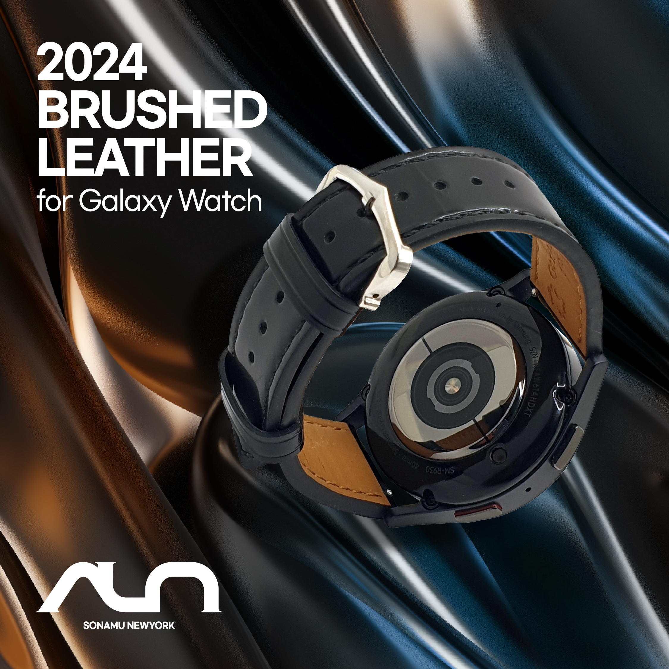 소나무뉴욕 갤럭시워치7 외 20mm 호환 가죽 밴드 스트랩 시계줄 / 브러시드 가죽+크라운버클