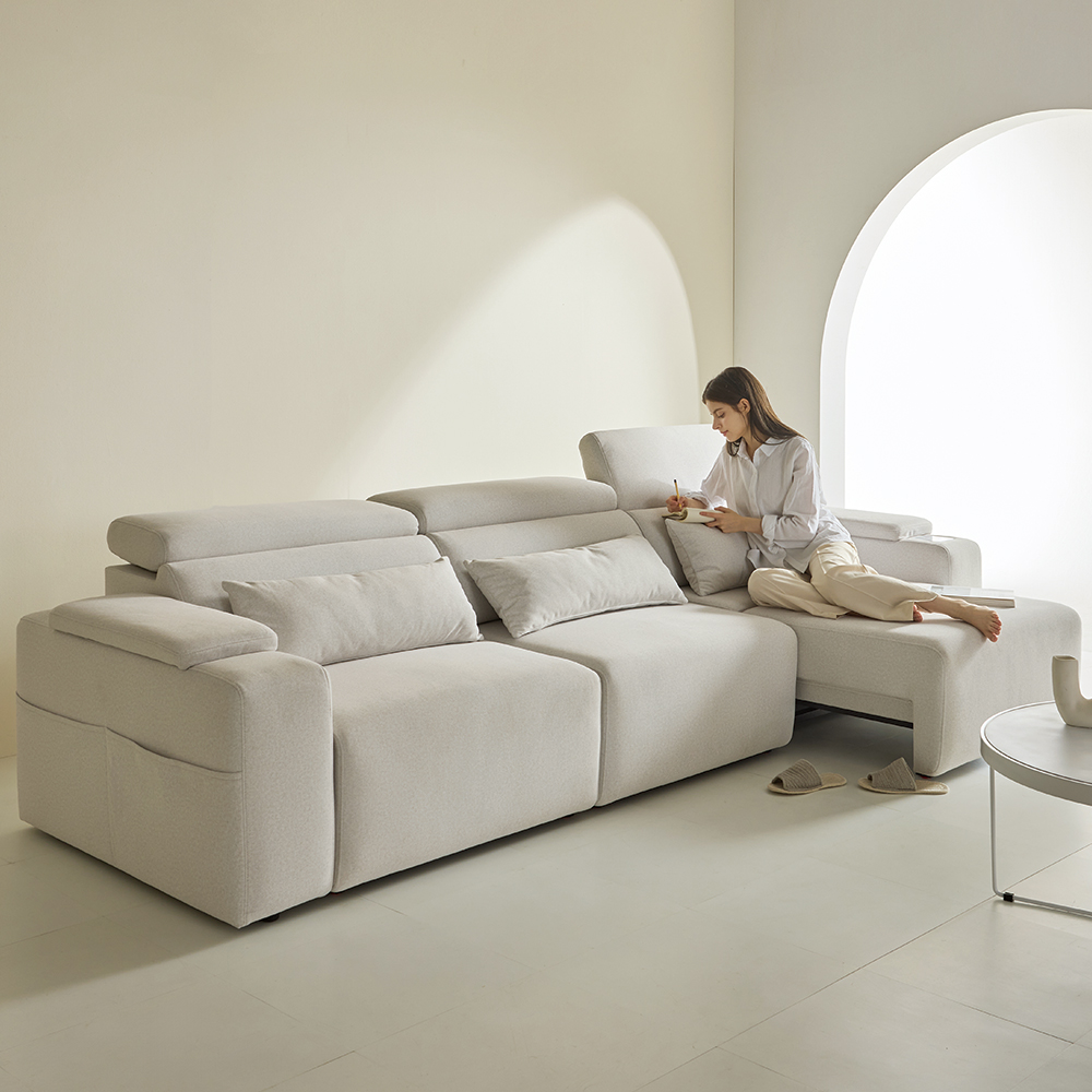 4인용 타이보텍스 우퍼형 모션 소파 리클라이너 슬라이딩 무빙 패브릭 쇼파 C_223 1세대