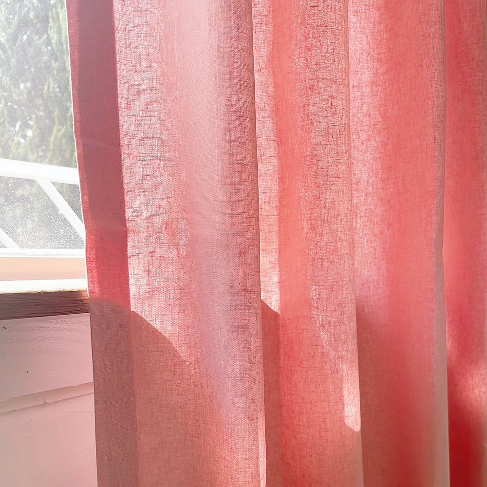 린넨 커튼 핑크 맞춤제작 아이방 여아 거실 작은방