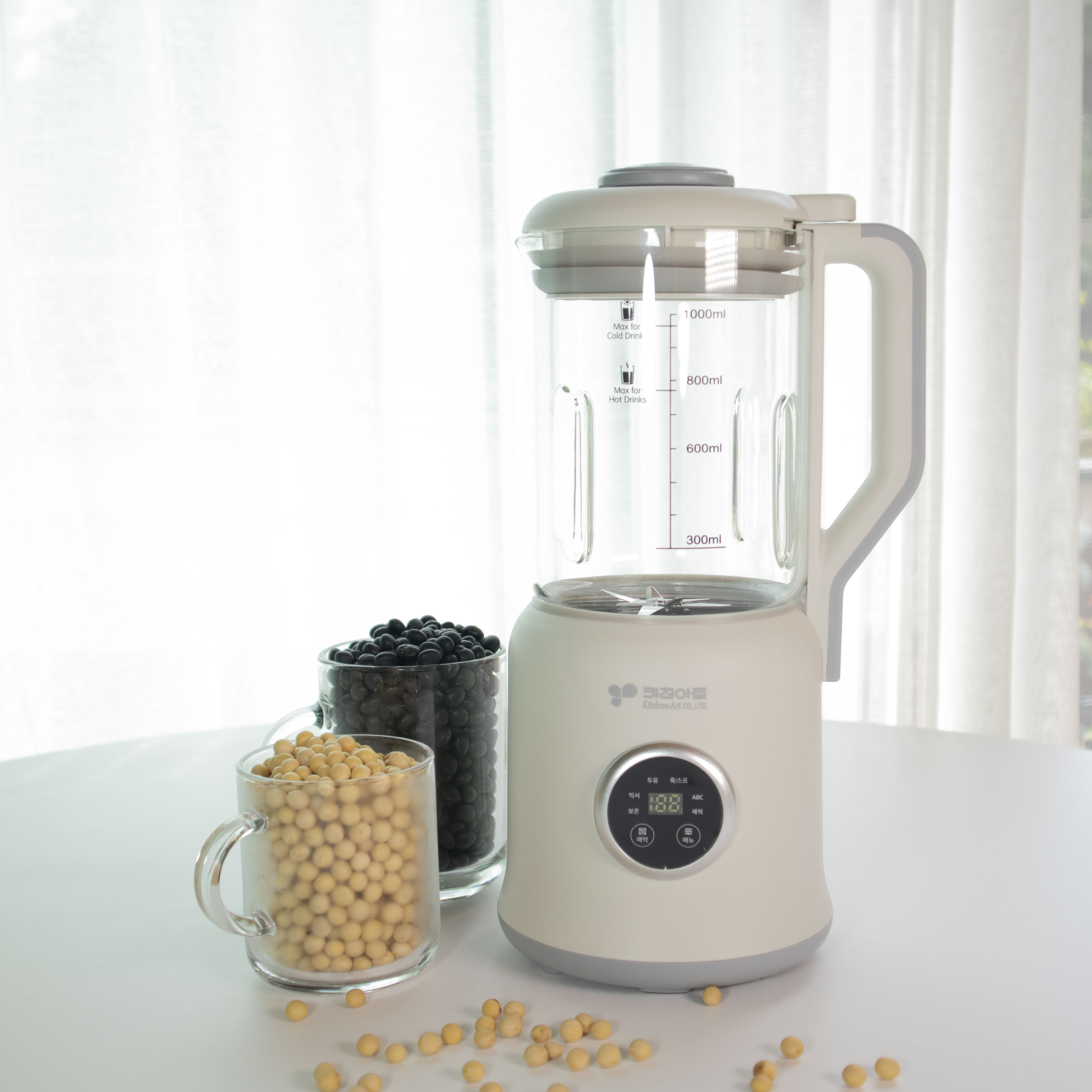 키친아트 두유제조기 내열유리 자동세척 두유기 메이커 콩물 만드는기계