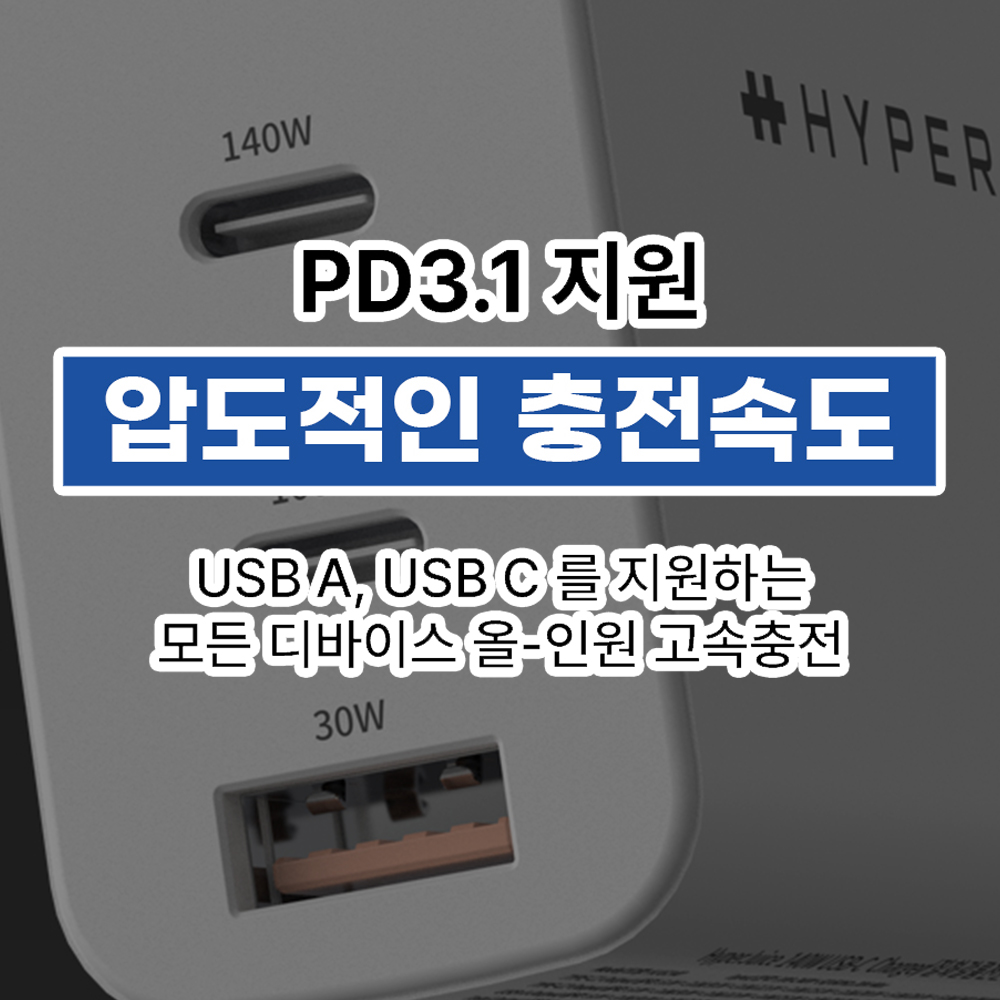 하이퍼주스 140W PD 멀티 충전기 HJG140+전세계 해외여행 일본 홍콩 플러그 제공 이미지 6