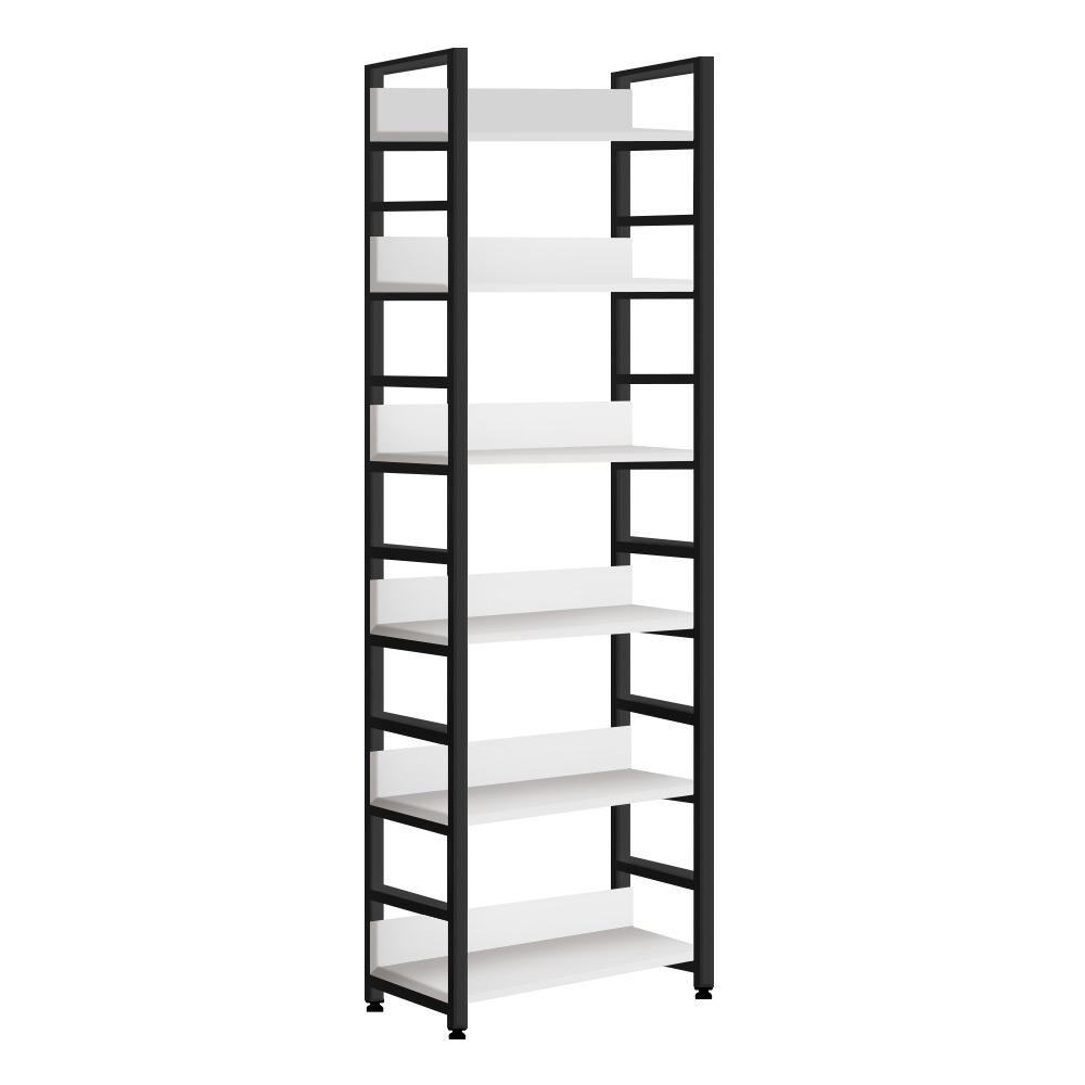 6칸책장 침대옆 주문제작코너형 시스템레아 L자형 6단400 B 철제책장 화이트 - 상품 이미지