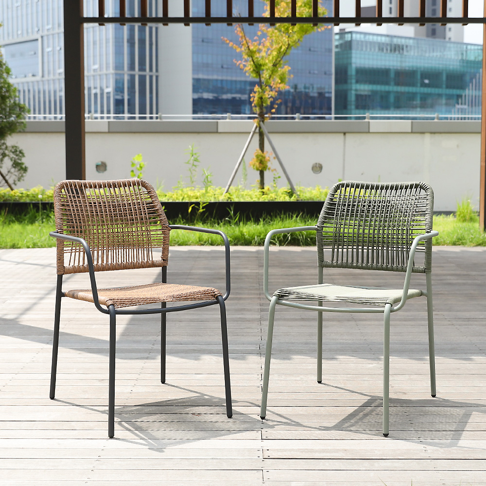 코멧 야외용 라탄 의자 그린 정원 테라스 레스토랑 카페 체어