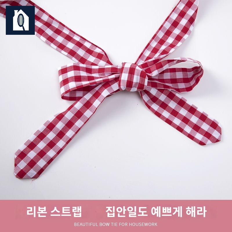 유튜브 주방 타이섭 앞치마 틱톡 촬영 핑크 블랙 - 상세 이미지 4