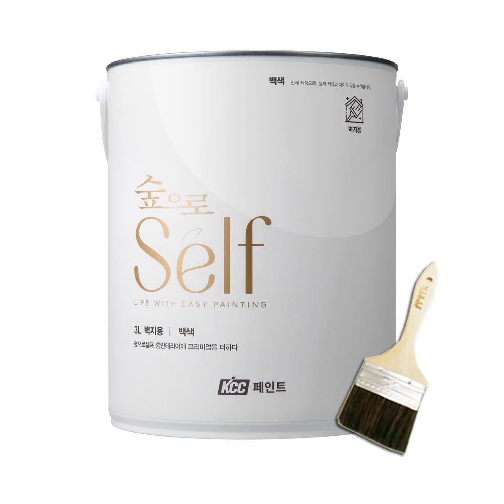 KCC 숲으로셀프 벽지용 친환경 페인트 에그쉘광 백색(0.9L) - 메인 이미지