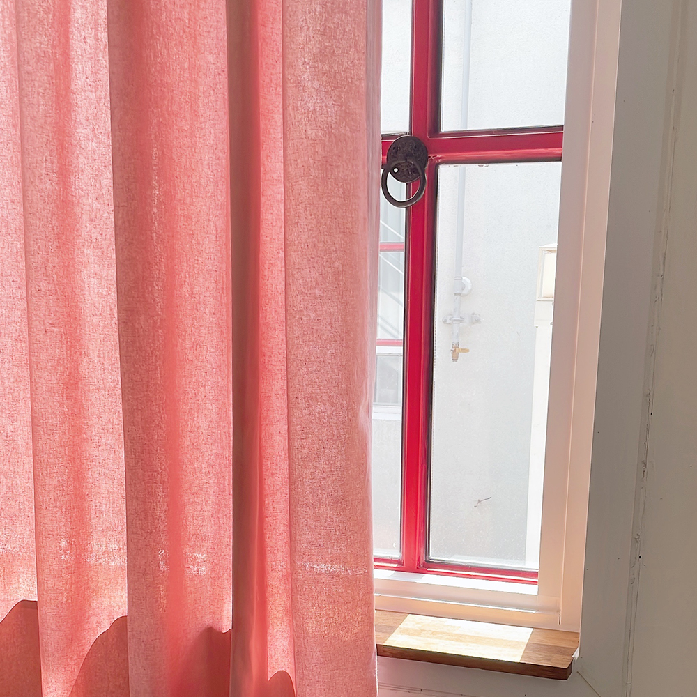 린넨 커튼 핑크 맞춤제작 아이방 여아 거실 작은방